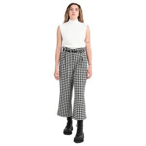 MOLLY BRACKEN Women's Wide Leg Checkered Pant